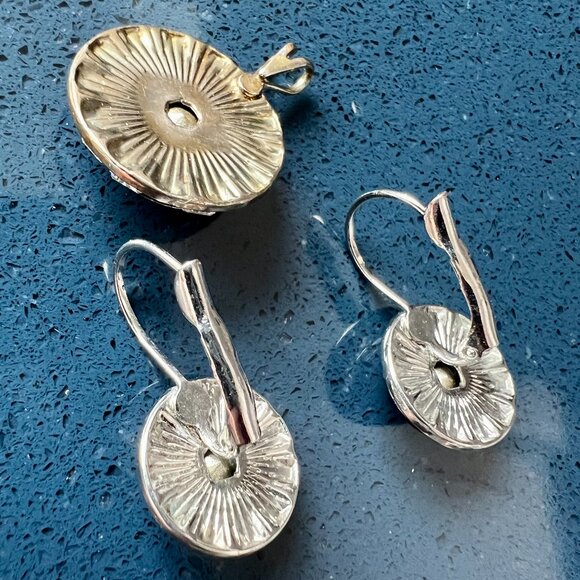 SALE!  Beautiful 3-Pc Set:  Illuminaire Earrings & Pendant - Picture 7 of 7